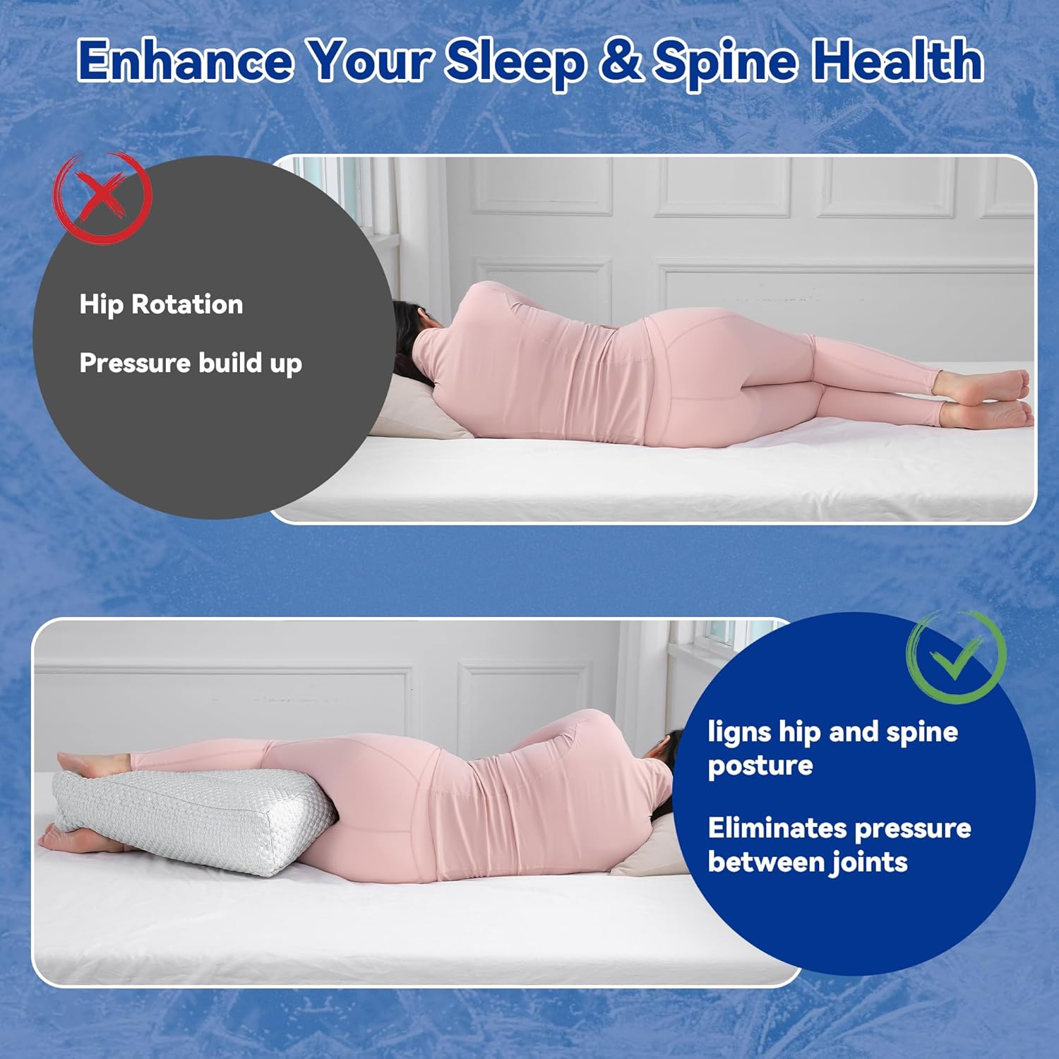 HOMBYS Cooling Knee Pillow for Side Sleeper,Extra Long Leg Pillow for Side Sleeping,Shredded Memory Foam Side Sleeper Pillow Between Legs, Pillow for Between Lgs While... 8 HOMBYS Cooling Knee Pillow for Side Sleeper,Extra Long Leg Pillow for Side Sleeping,Shredded Memory Foam Side Sleeper Pillow Between Legs, Pillow for Between Lgs While... - Image 6