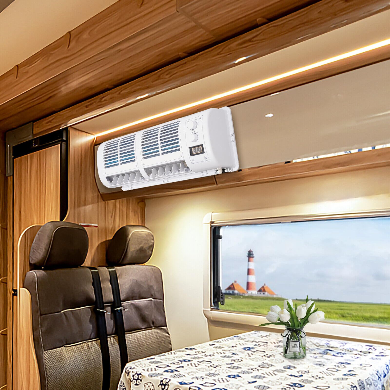 Aria condizionata mobile, 12 V, condizionatore d'aria + LCD per roulotte, camper, campeggio, barca, bus, camper