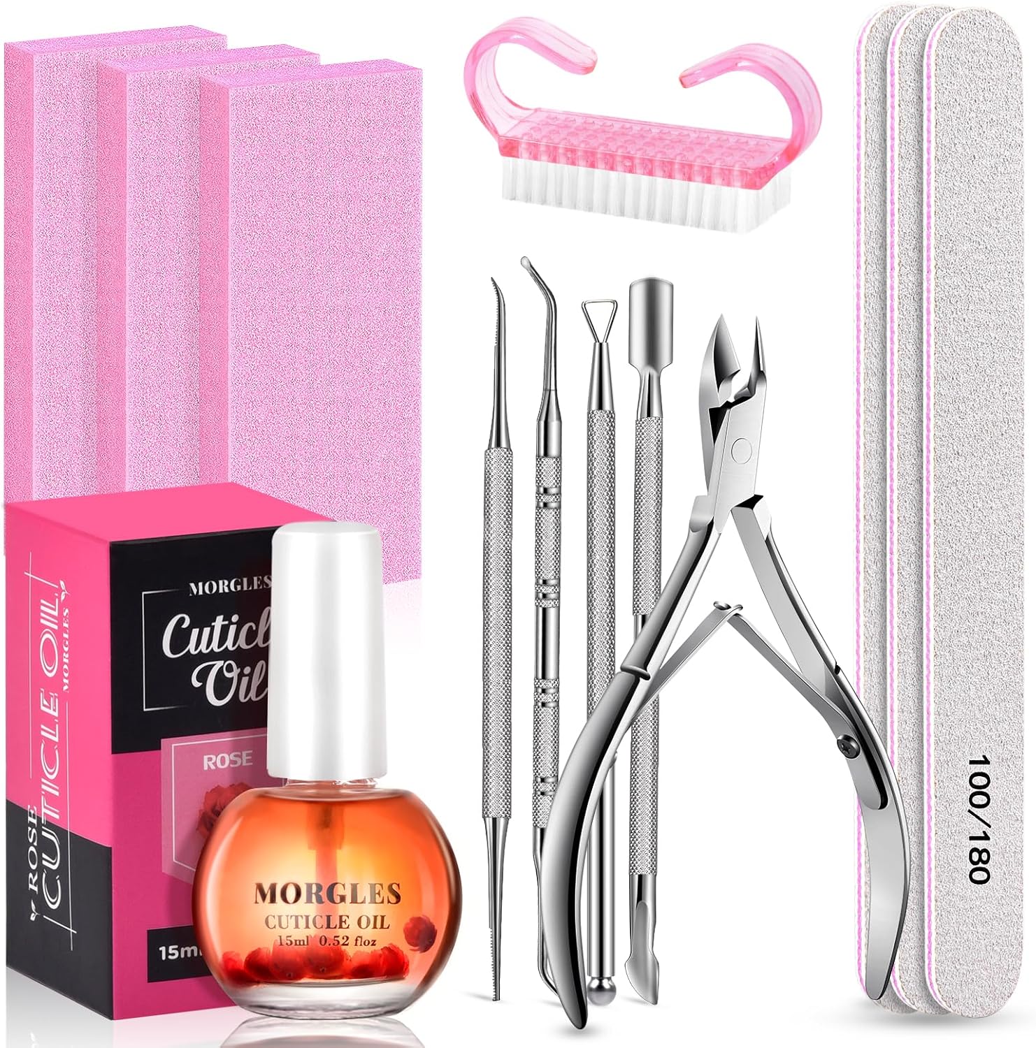 Nail File and Buffer Set, 3pcs Nail Files 100/180