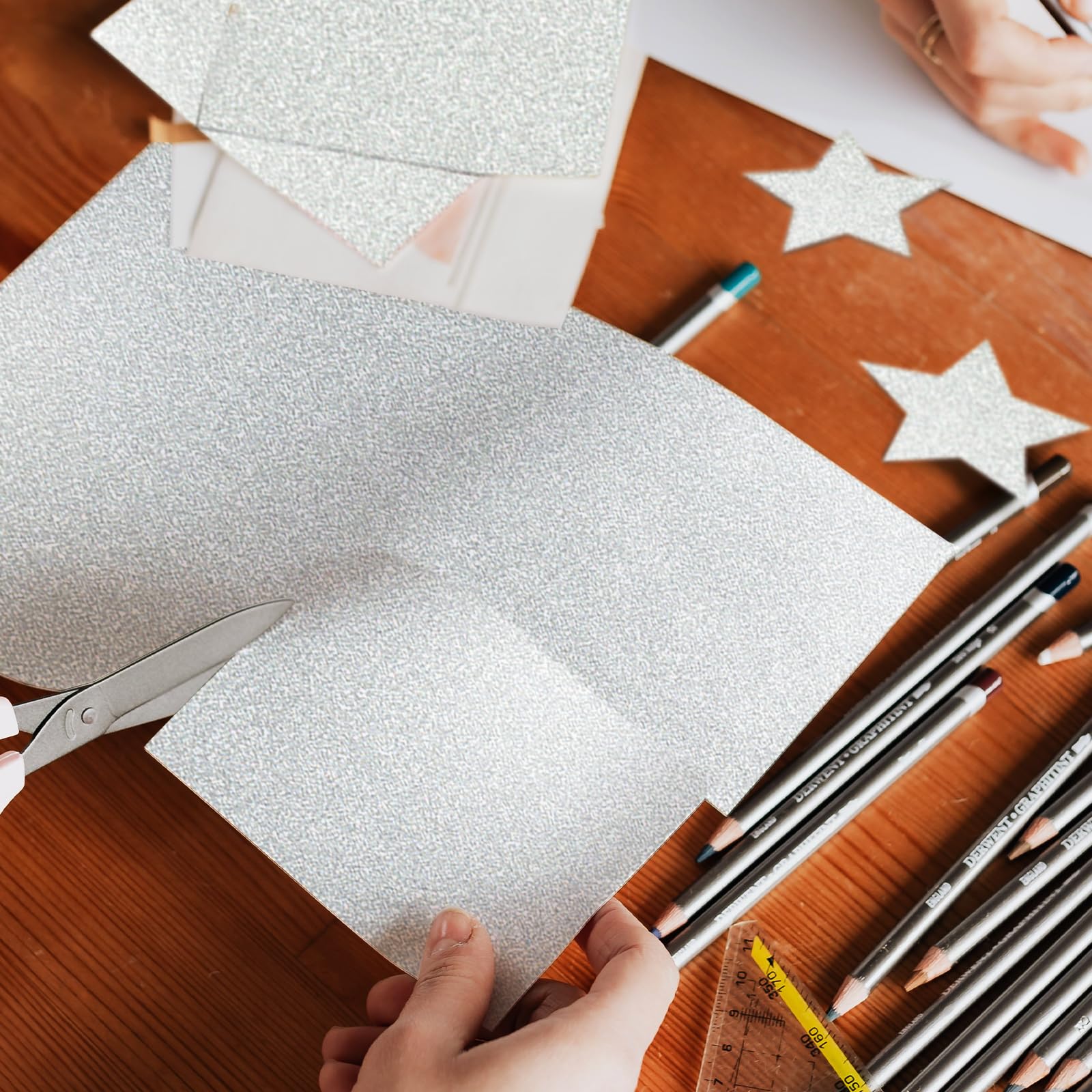 Snapklik.com : Double-sided Silver Glitter Cardstock 12x12 For Cricut