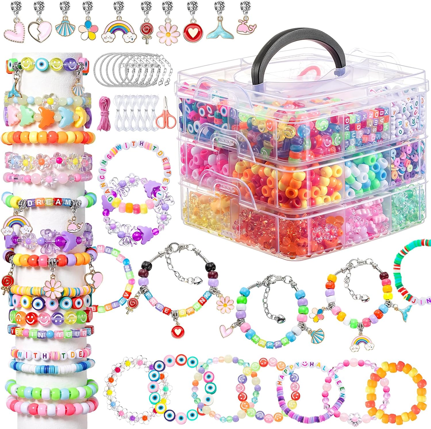 Umikk 6000pcs Charms Bracelet Making Kit, Friendship Bracelet Kit for Girls