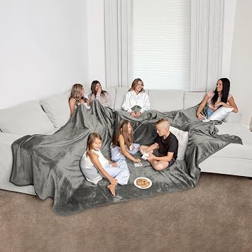 HomeSmart Products Oversized Blanket 12.5x8.5 Feet - Giant Family Blanket, Huge Throw for Multiple People, Soft & Cozy