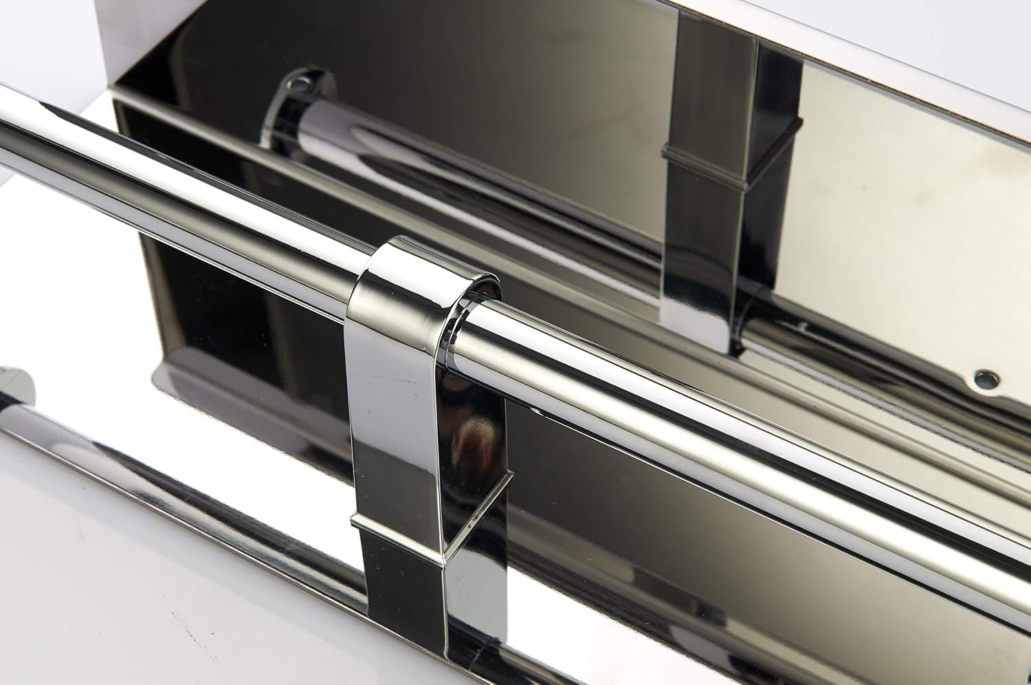 BGL Toilet Paper Holder - Stainless Steel Toilet Paper Roll Holder with Shelf Wall Mounted for Bathroom (Silver, Double Head) image 5