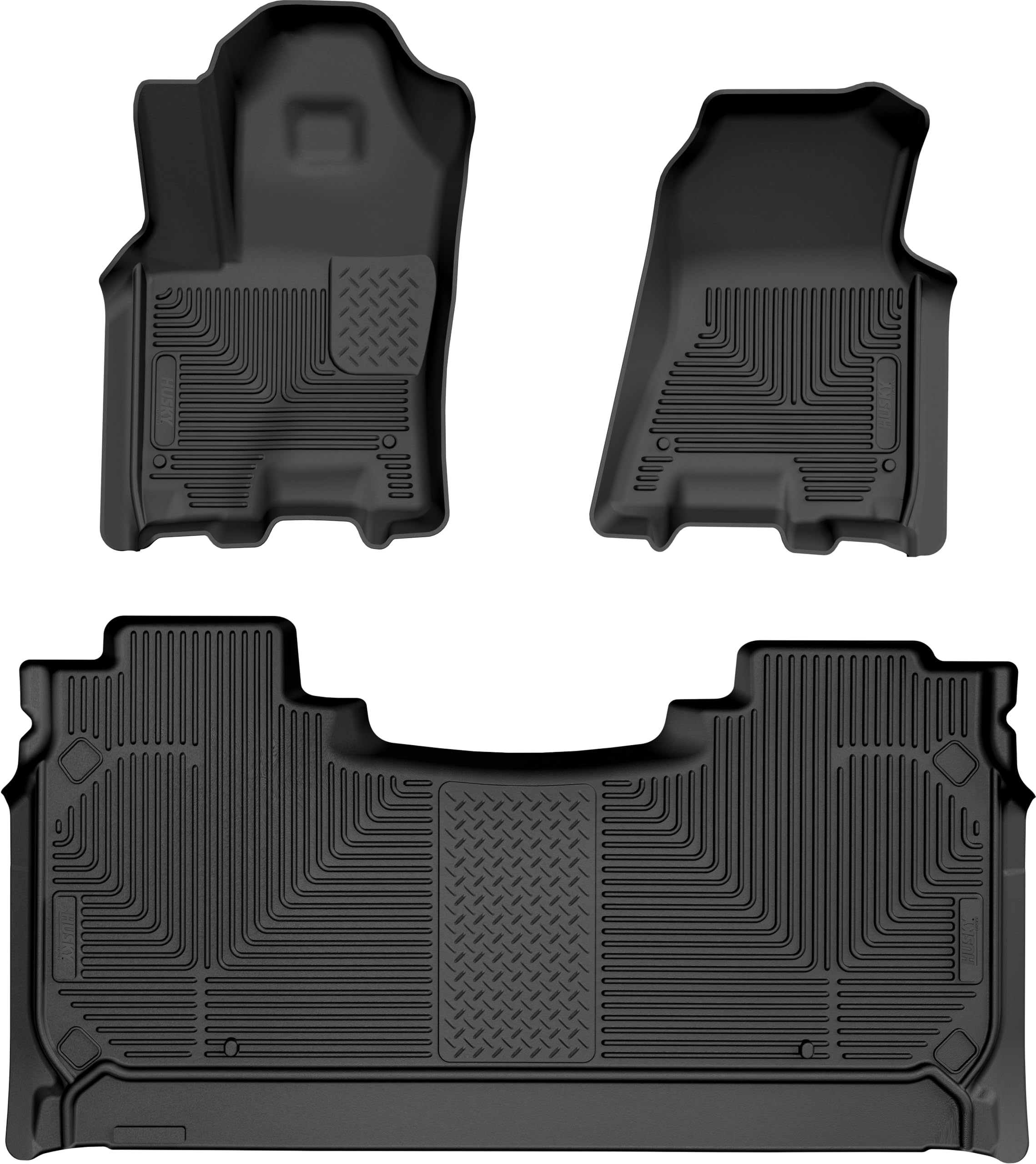 Husky Liners Weatherbeater Floor Mats Fits 2025-2026 Dodge Ram 1500 Crew CAB ONLY Front 2nd Row 3-pc Black