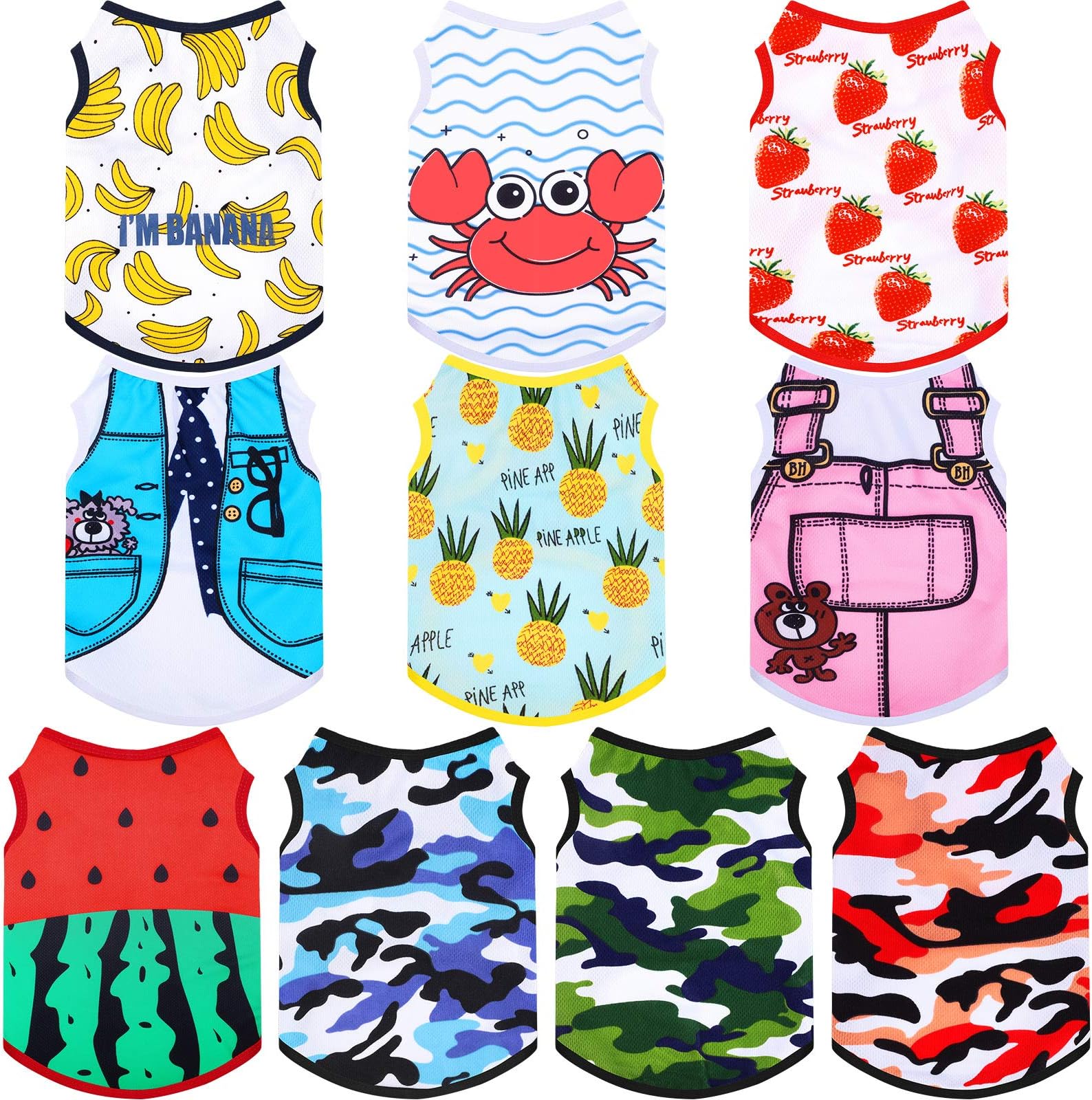 10 Pieces Dog Shirts Pet Daily Clothes Puppy Sweatshirt Dog Pullover Pet Summer Shirts Breathable T-Shirt for Pet Dog Puppy