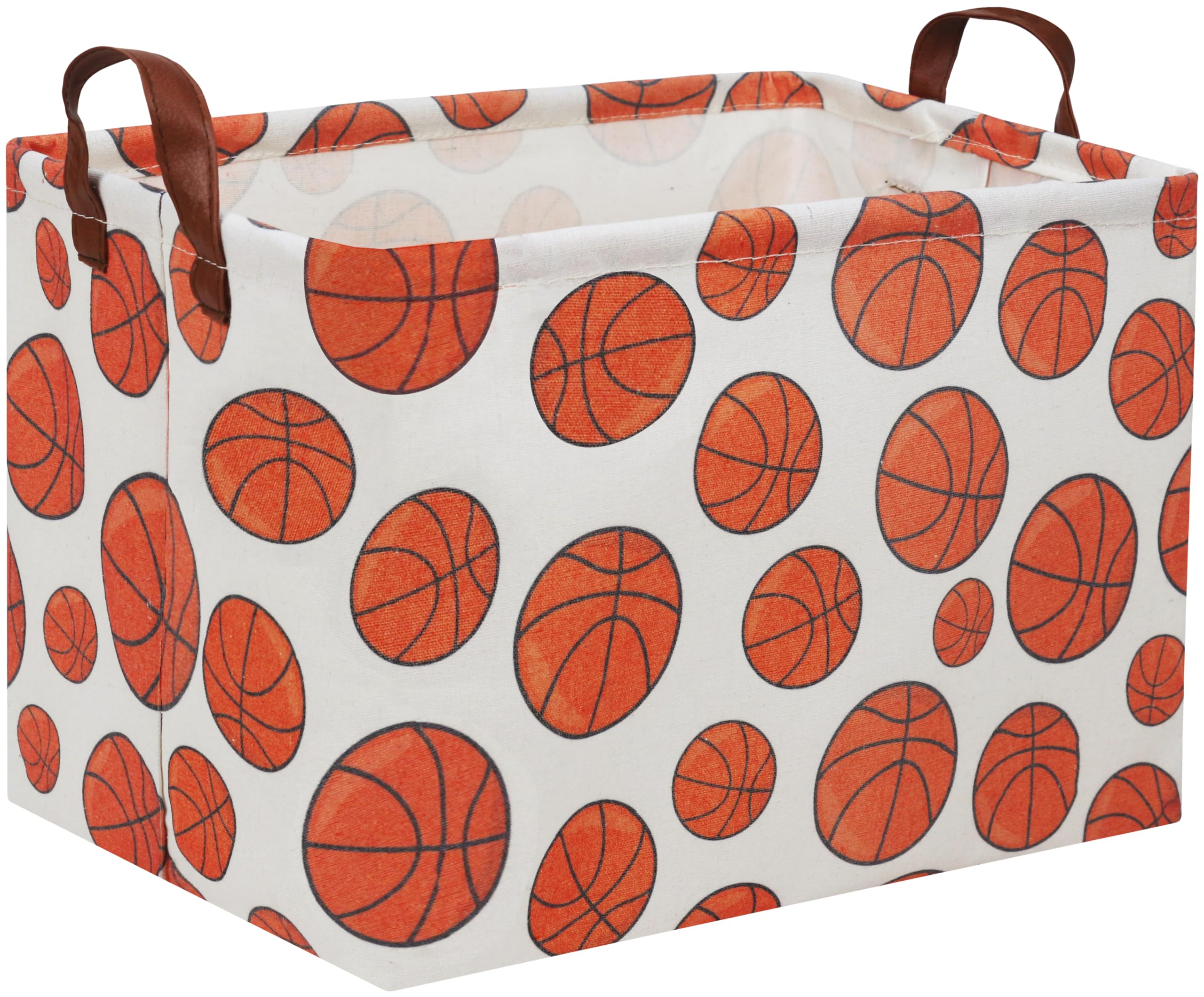 Rectangular Basketball Basket Kids Gift Basket Baby Toy Storage Bin Organizer Box Room Decor(Basketball)
