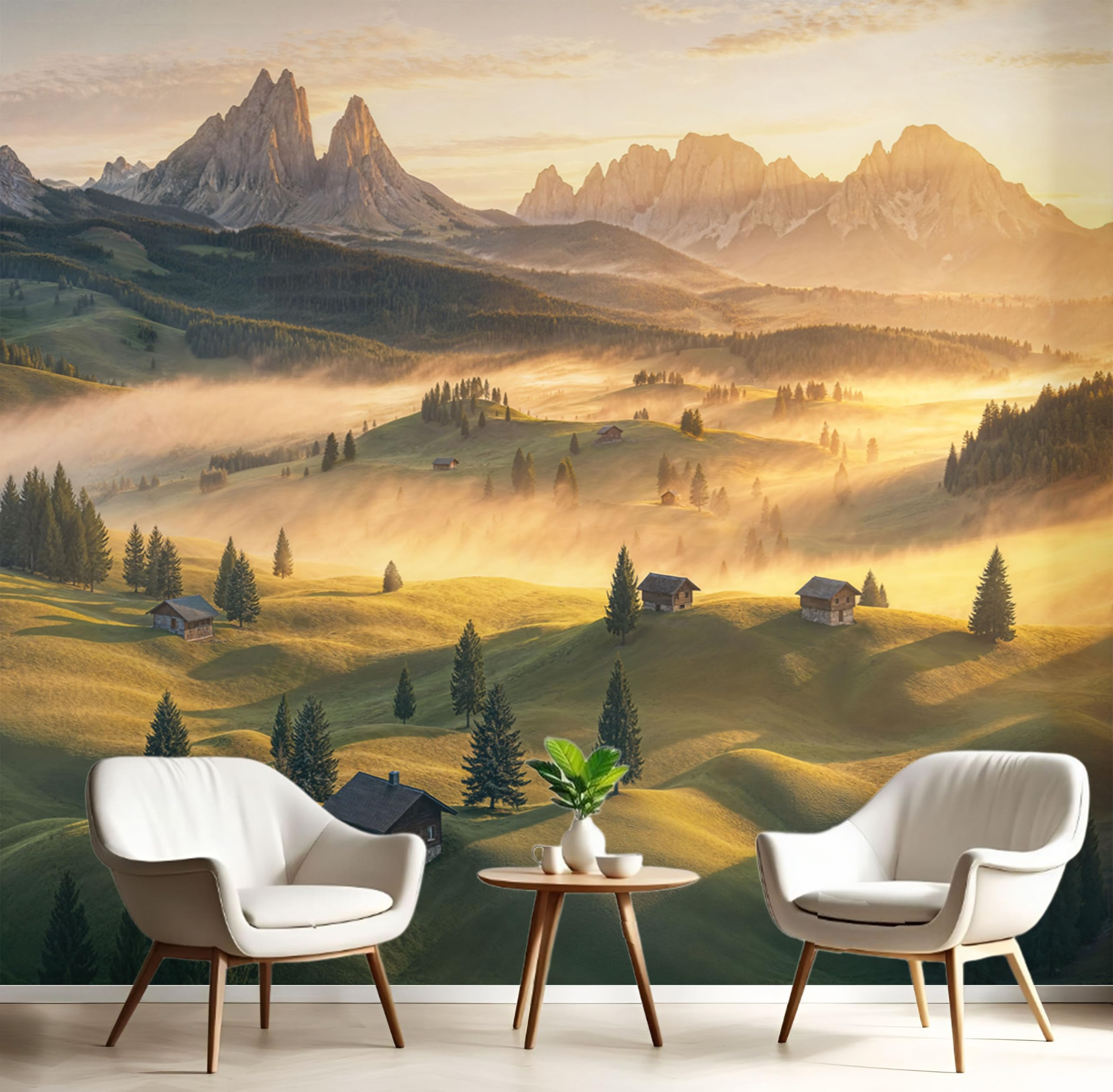 Papier Peint Panoramique Collines Italiennes pour Grand Salon Lumineux 450x315cm