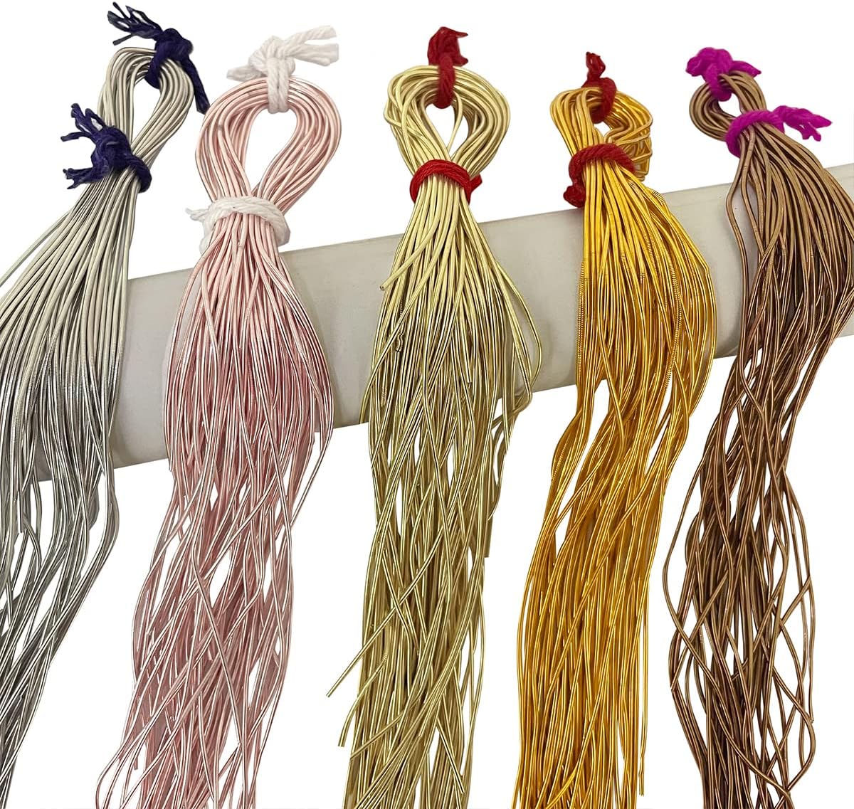 Embroiderymaterial French Bullion Metallic Wire Dabka for Embroidery,Beading and Jewelry Making 1MM (Combo of 5 Color) Total 100 Grams-Each Colour 20 Grams