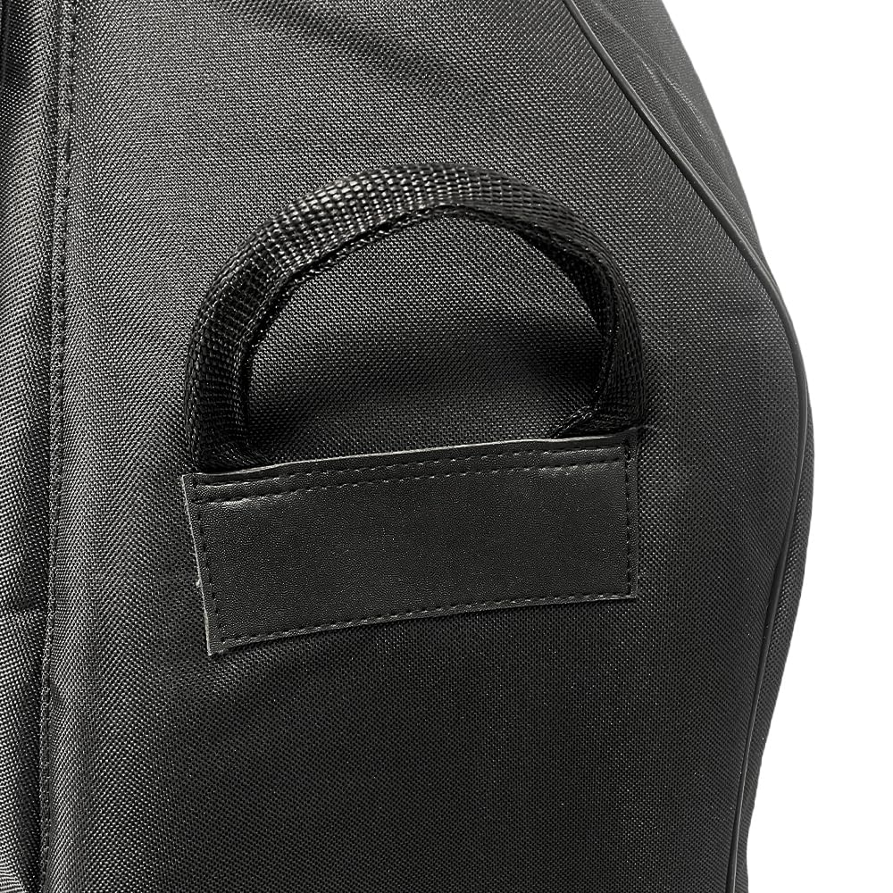 Custodia morbida in violoncello nera, leggera, protezione per viaggi senza preoccupazioni, con tasche multiple e cinghie regolabili per zaino, cinghie posteriori borse con manico (1/4)