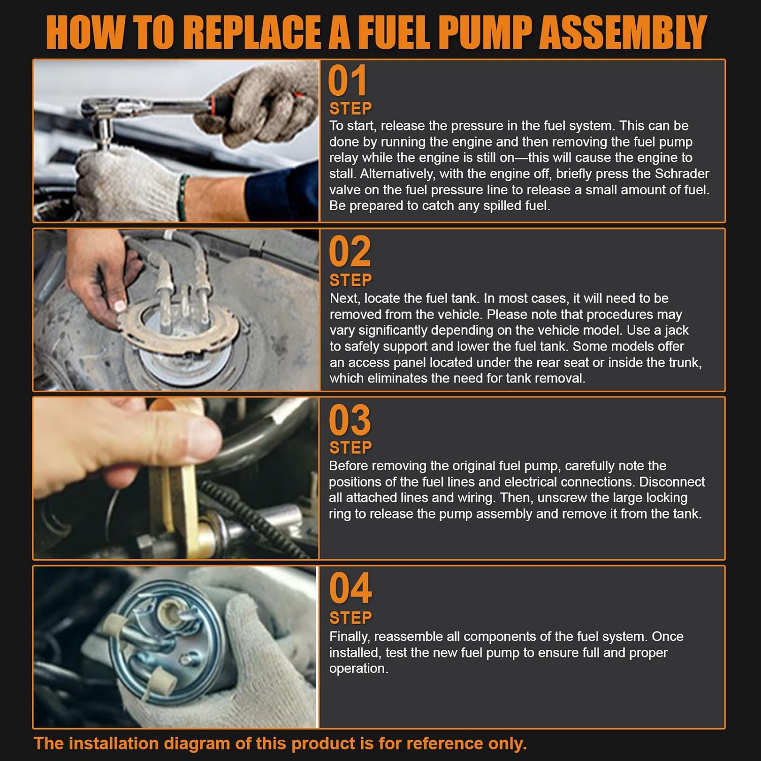 2006-2007 Fuel Pump Assembly Compatible for Suzuki GSXR600 GSXR750 2006-2007, Replaces 15100-01H00 - Image 6