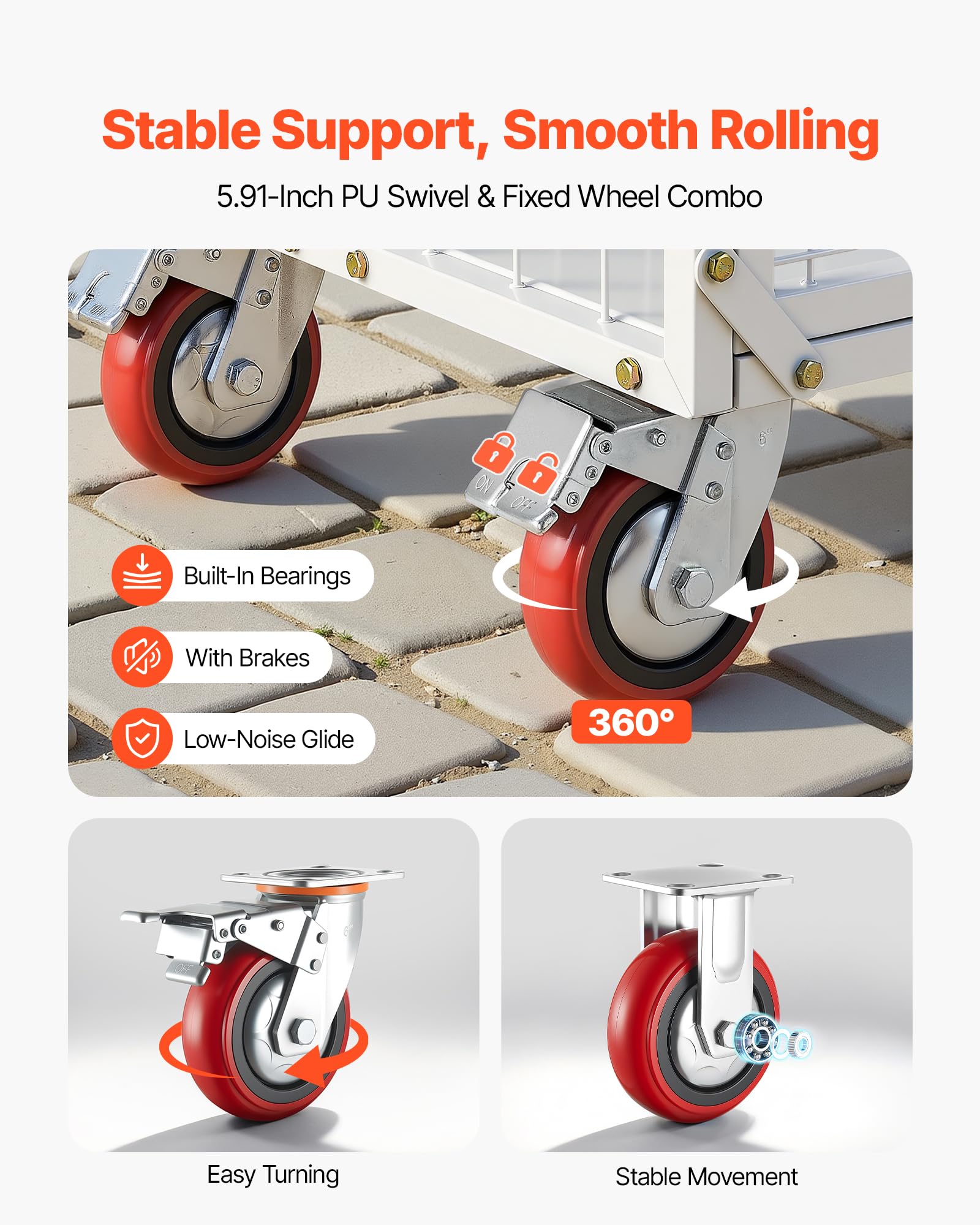 VEVOR Carrello a Piattaforma Cesto con Gabbia, Capacità Carico max. 907,18 kg, Carrello a Pianale Contenitore a Griglia per Trasporto Merci Pacchi Logistica Lavanderia, 1130 x 675 x 1070 mm