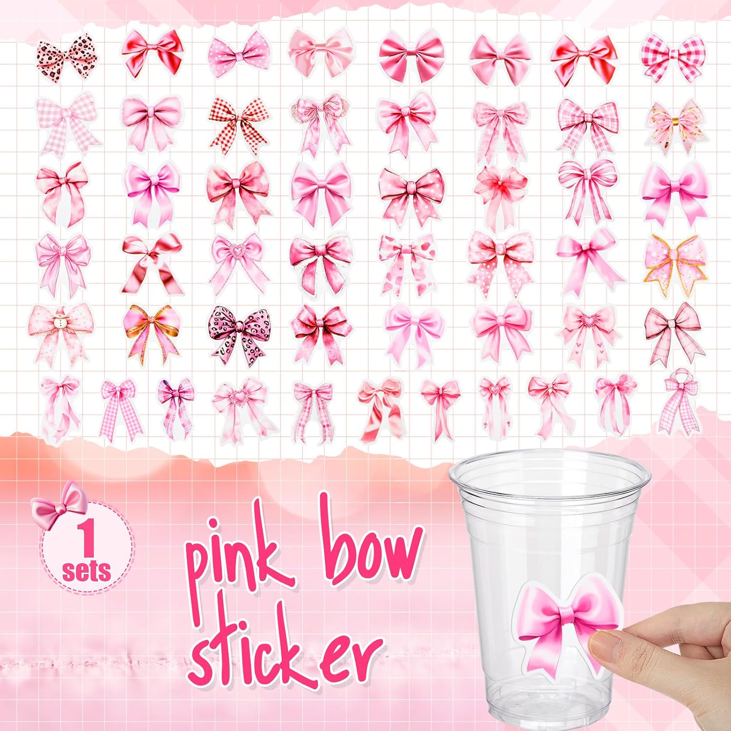 50 Pcs 16 oz Breast Cancer Awareness Cups with Lids & Straws image 4