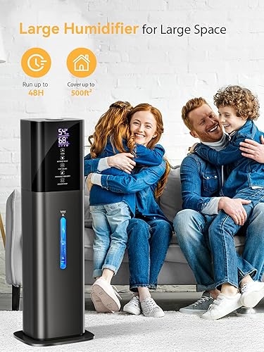 Miniatura 3 de Humidificadores para dormitorio, humidificadores silenciosos de 8L para habitación grande con temporizador, boquilla de 360, humidificador