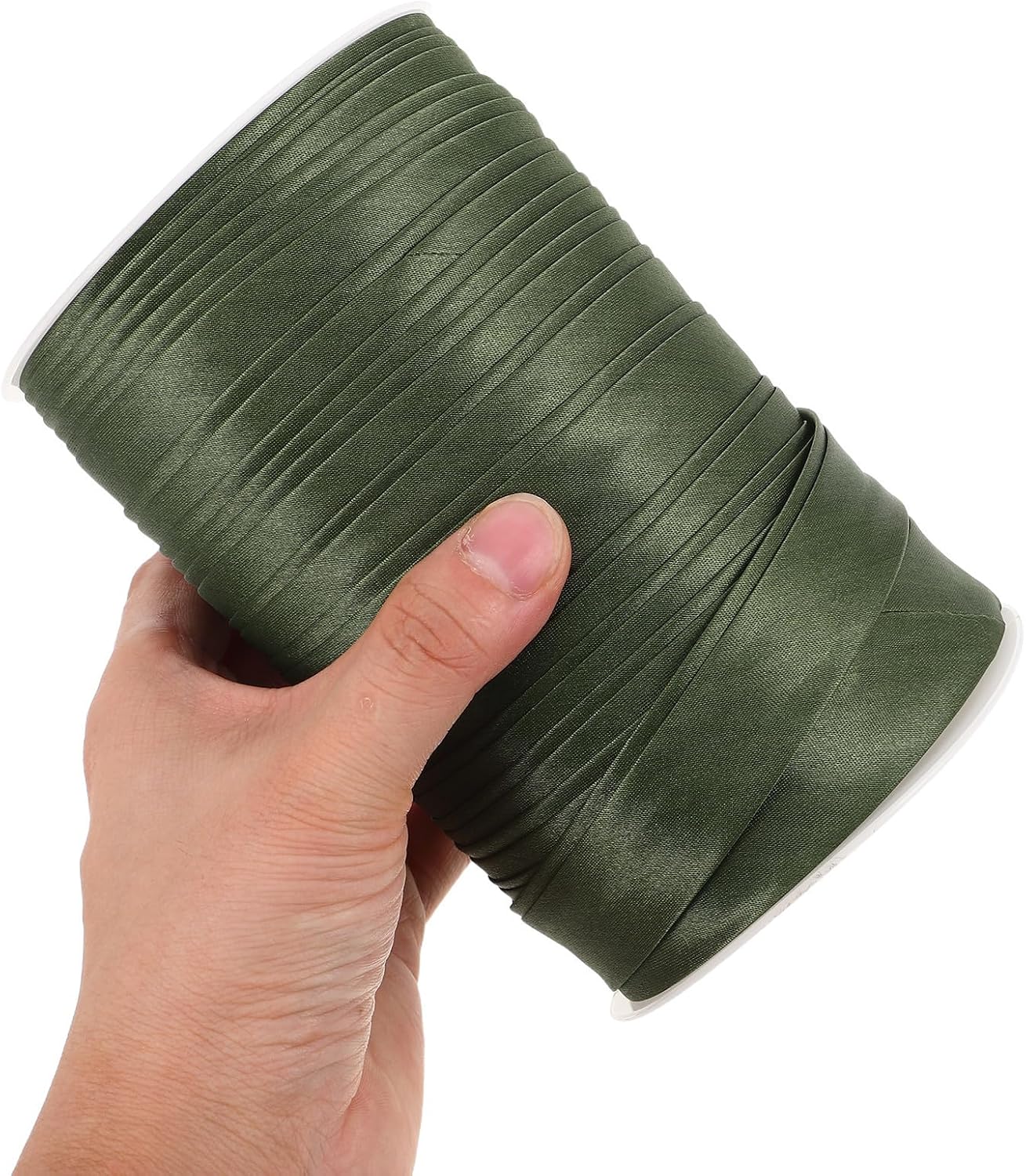 Satin Bias Binding Tape for Sewing, 2.5cm Double Fold Green