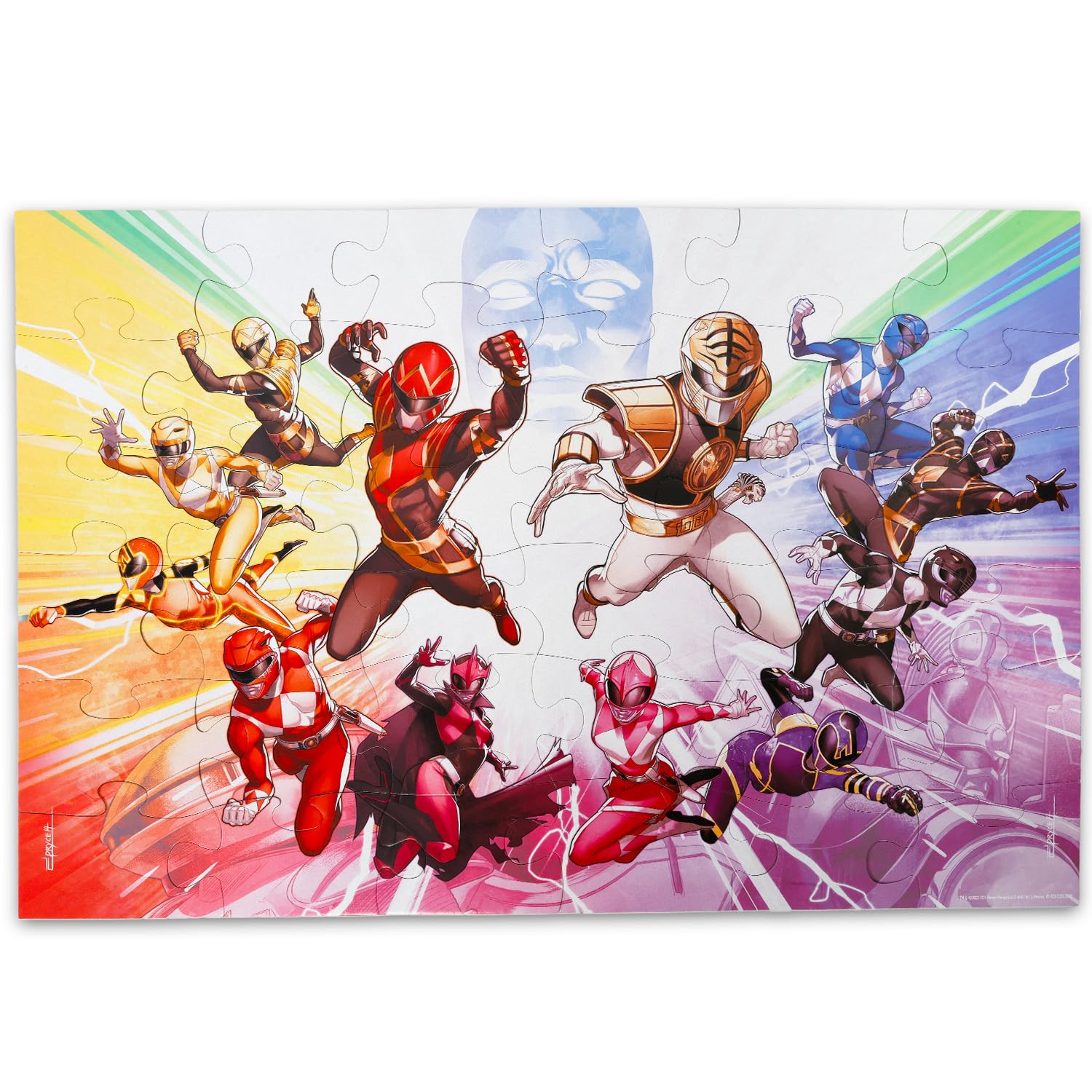 Power Rangers Bodenpuzzle für Kinder im Alter von 3–5 Jahren, Jumbo, 76,2 x 50,8 cm | Power Rangers 36-teiliges Puzzle, Bodenpuzzle, Aufkleber, mehr | Power Rangers Toys Puzzles für Jungen