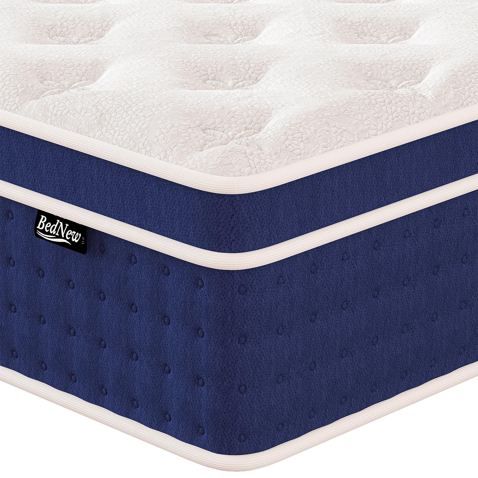 Bednew Hybrid Double Size Mattresses 34cm, 13.4 Inch Innerspring, 4FT6 with Breathable Foam and Pocket Spring For Cool Comfort Sleep, Medium Firm Mattress (135x190x34cm) — image 1