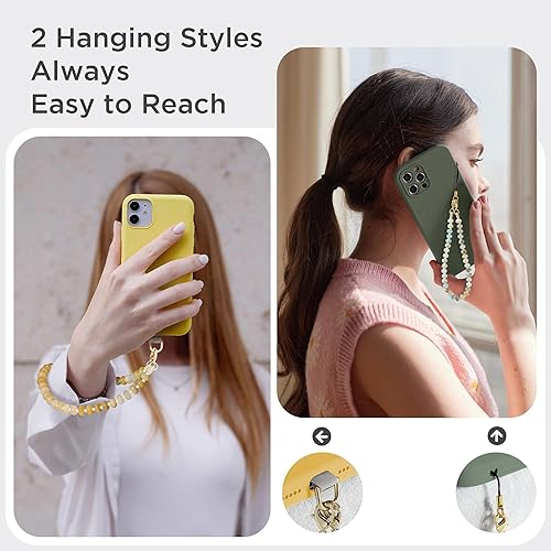 Miniatura 4 de Dije de piedra natural para teléfono, correa de muñeca de teléfono curativa con cuentas, cordón de cadena para teléfono celular hecho a mano con