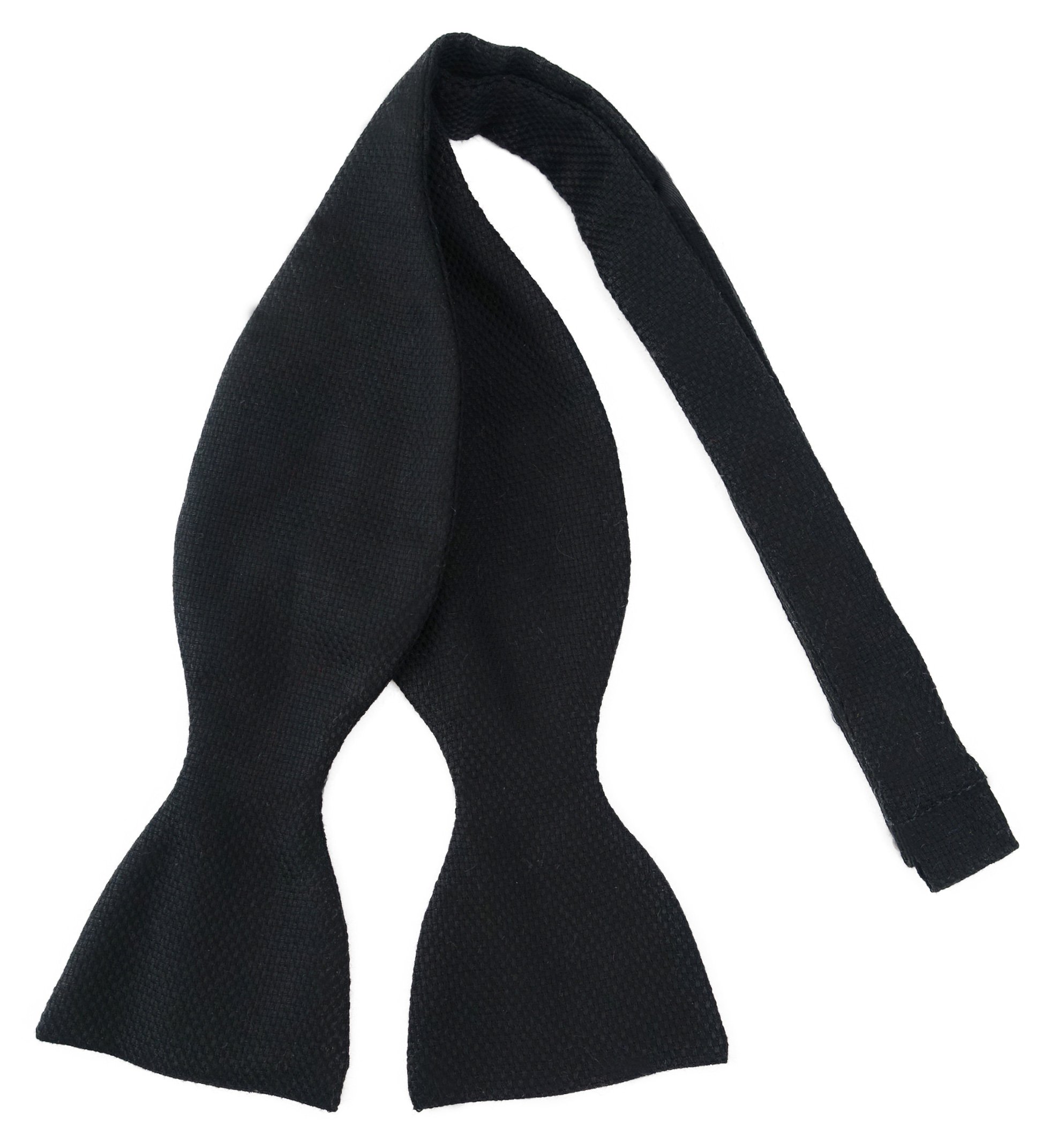 Tigertie Men's Black Plain Bow Tie - One Size