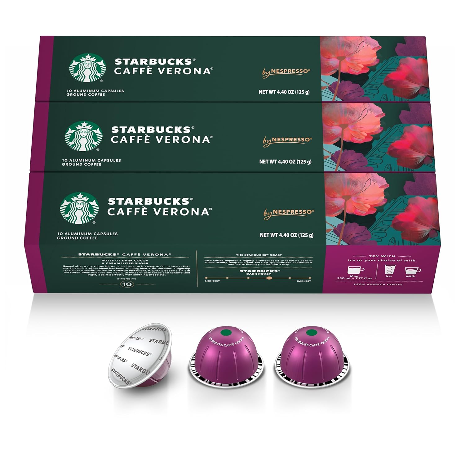Starbucks by Nespresso Vertuo, Caffè Verona Dark Roast Coffee, 30-count Coffee Pods, Brews 7.8 oz.