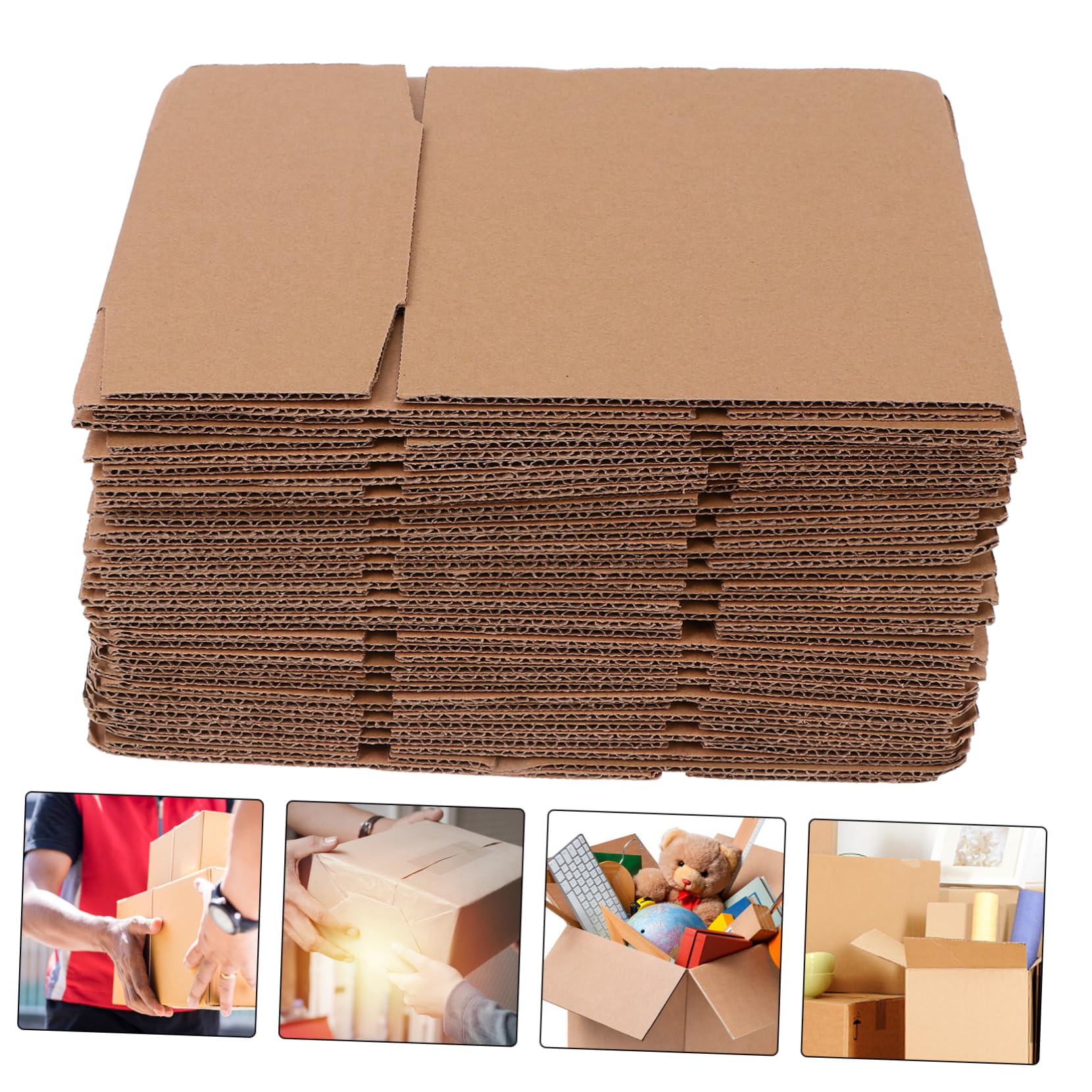 20 Cajas de Cartón Pequeñas de Embalaje Reciclable Forro Kraft, Forma Cúbica y Resistente para Rellenos de Calcetines y Empaques de Obsequio