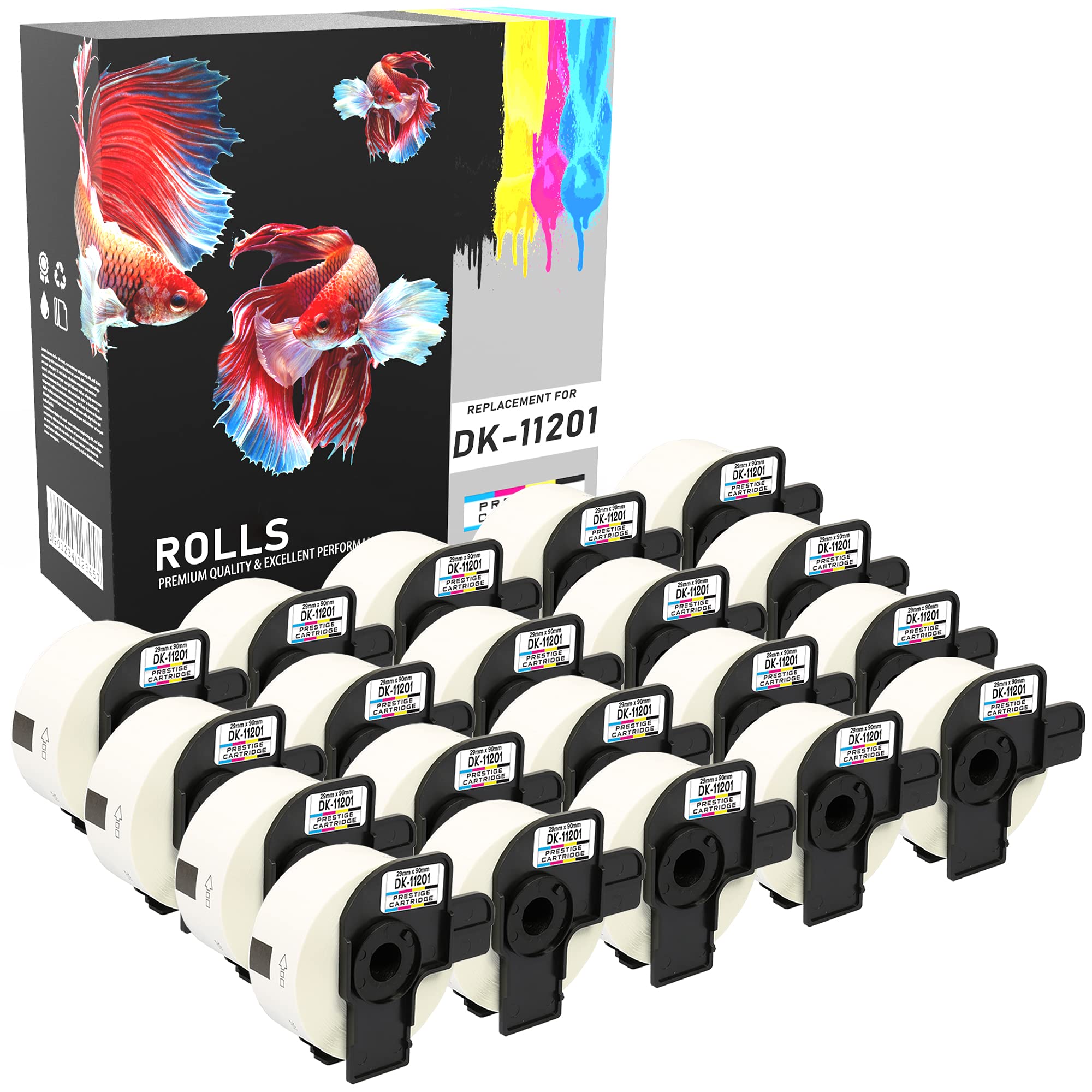 20 Compatible Rolls DK-11201 29mm x 90mm (400 Labels/Roll) White Address Labels Compatible with QL-500 QL-550 QL-560 QL-570 QL-700 QL-720NW QL-800 QL-810W QL-820NWB QL-1050 QL-1110NWB