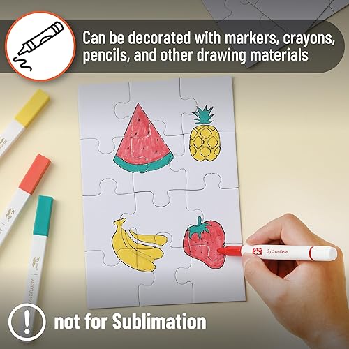 Miniatura 75 de Mr. Pen Rompecabezas en blanco - Paquete de 8, 28 piezas/paquete, 5.5 x 8.1 pulgadas, blanco, rompecabezas en blanco para dibujar