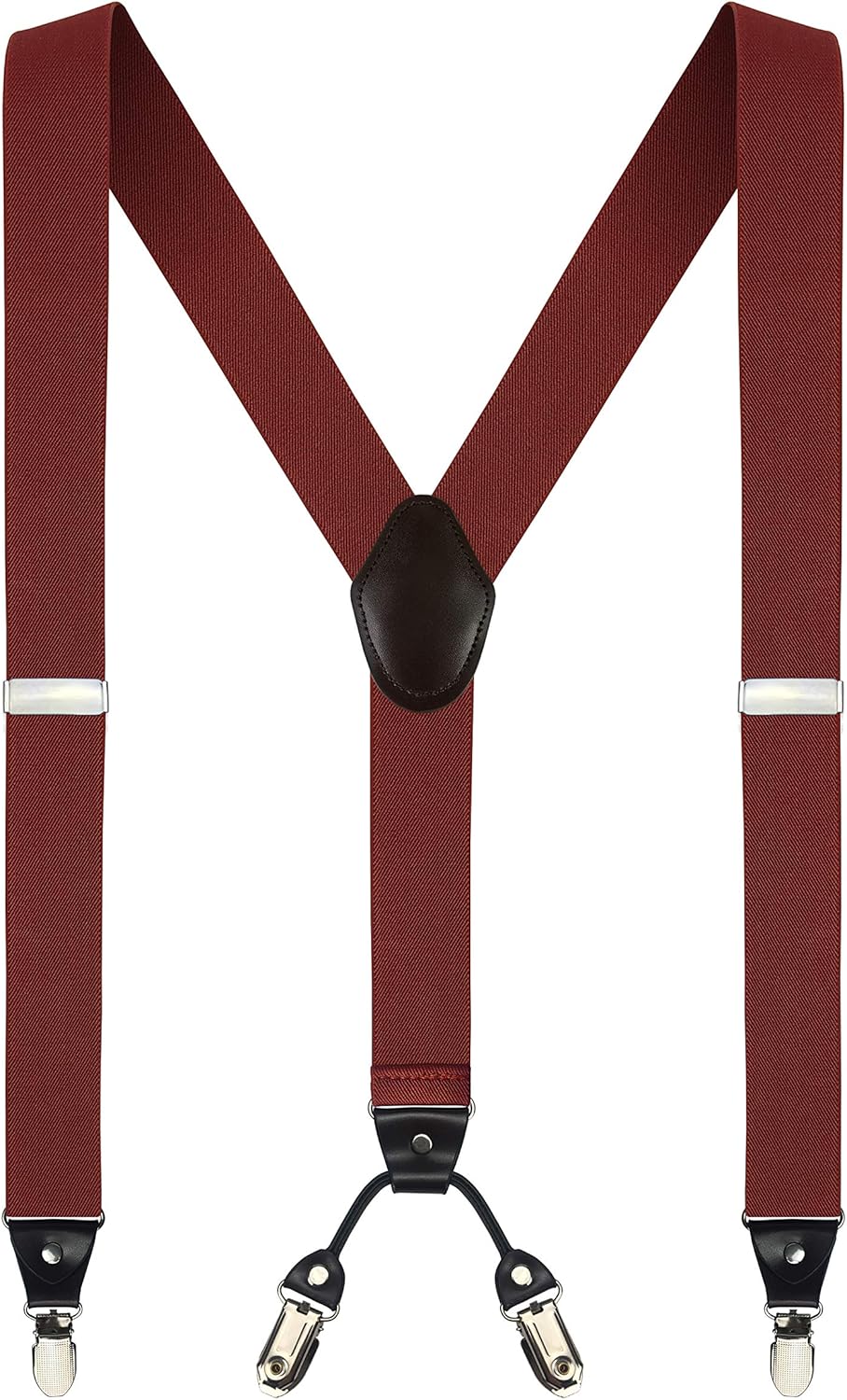 Moulen Men's Y-Back 1.4 Inches Wide 4-Clips Adjustable Suspenders