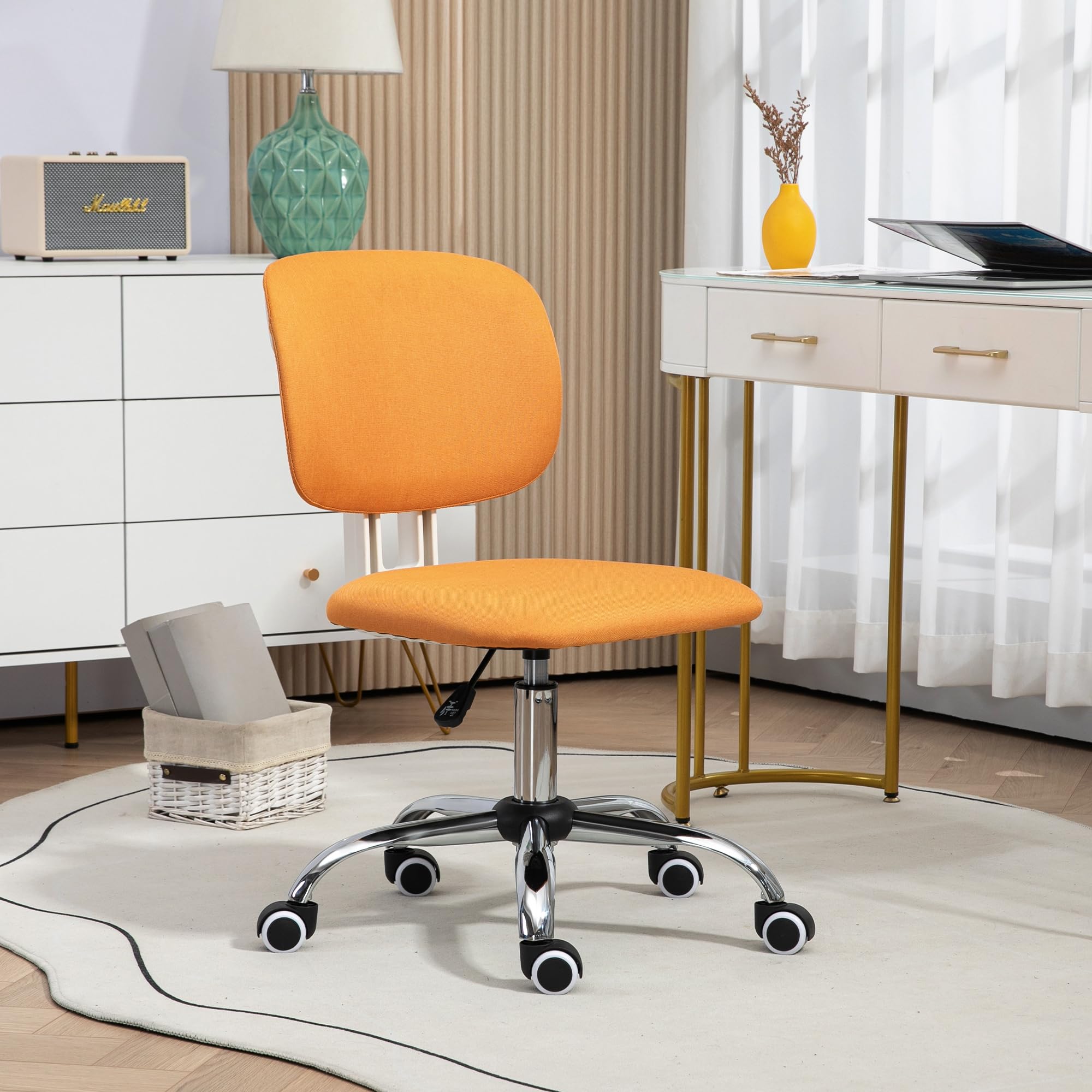 Vinsetto Silla de Oficina sin Brazos Giratoria 48x53x80-90 cm Naranja