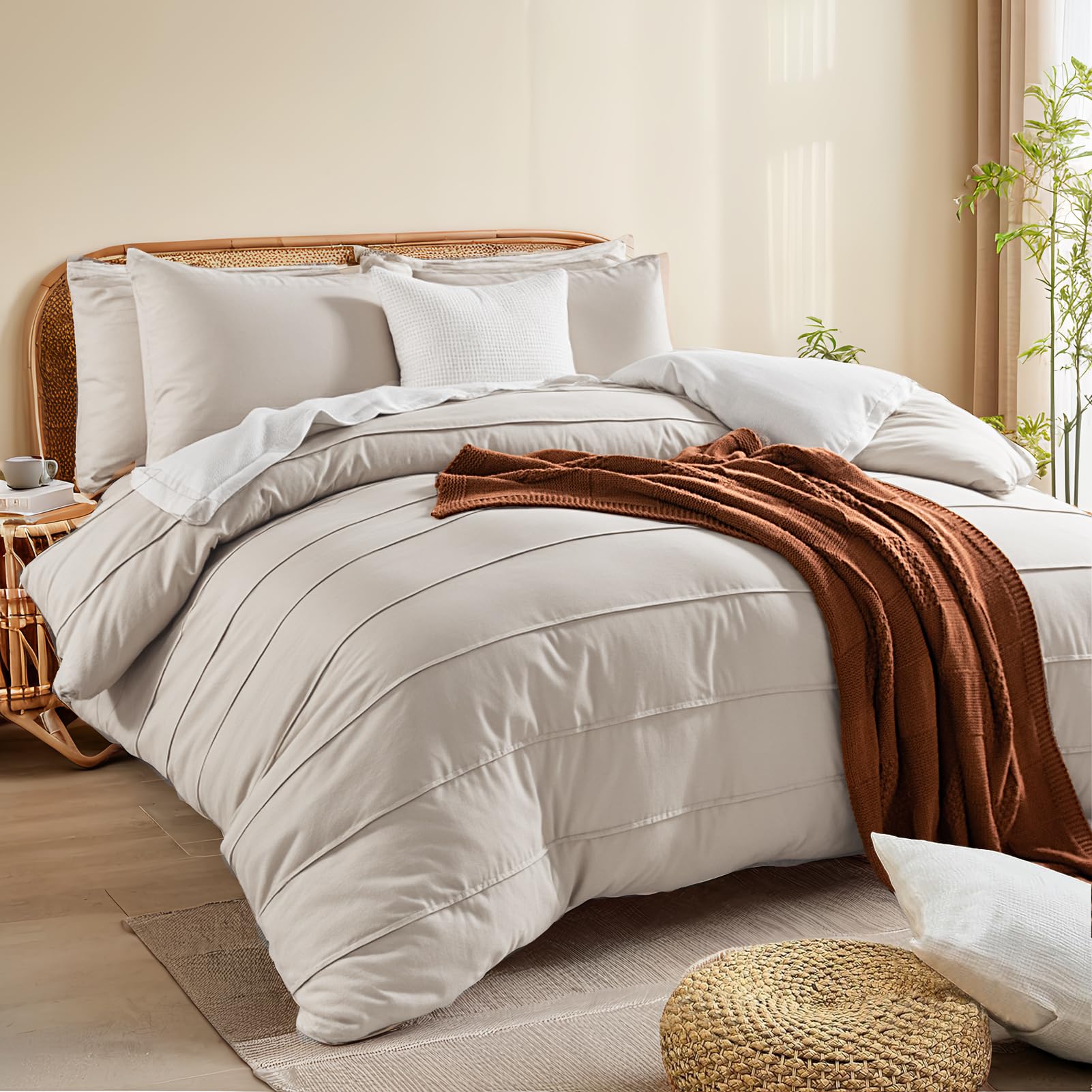 NEXHOME PRO 100% Organic Cotton Duvet Cover Queen