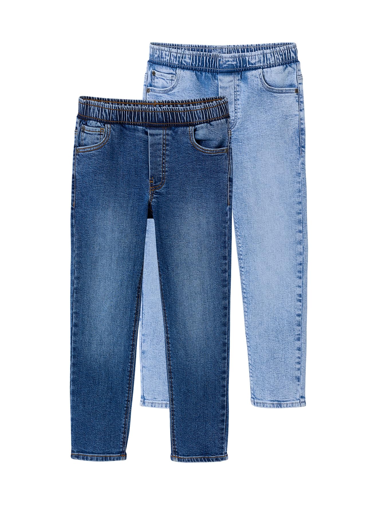 Vertbaudet 2er-Pack Jungen Slim-Jeans mit verstellbarem Dehnbund Basic