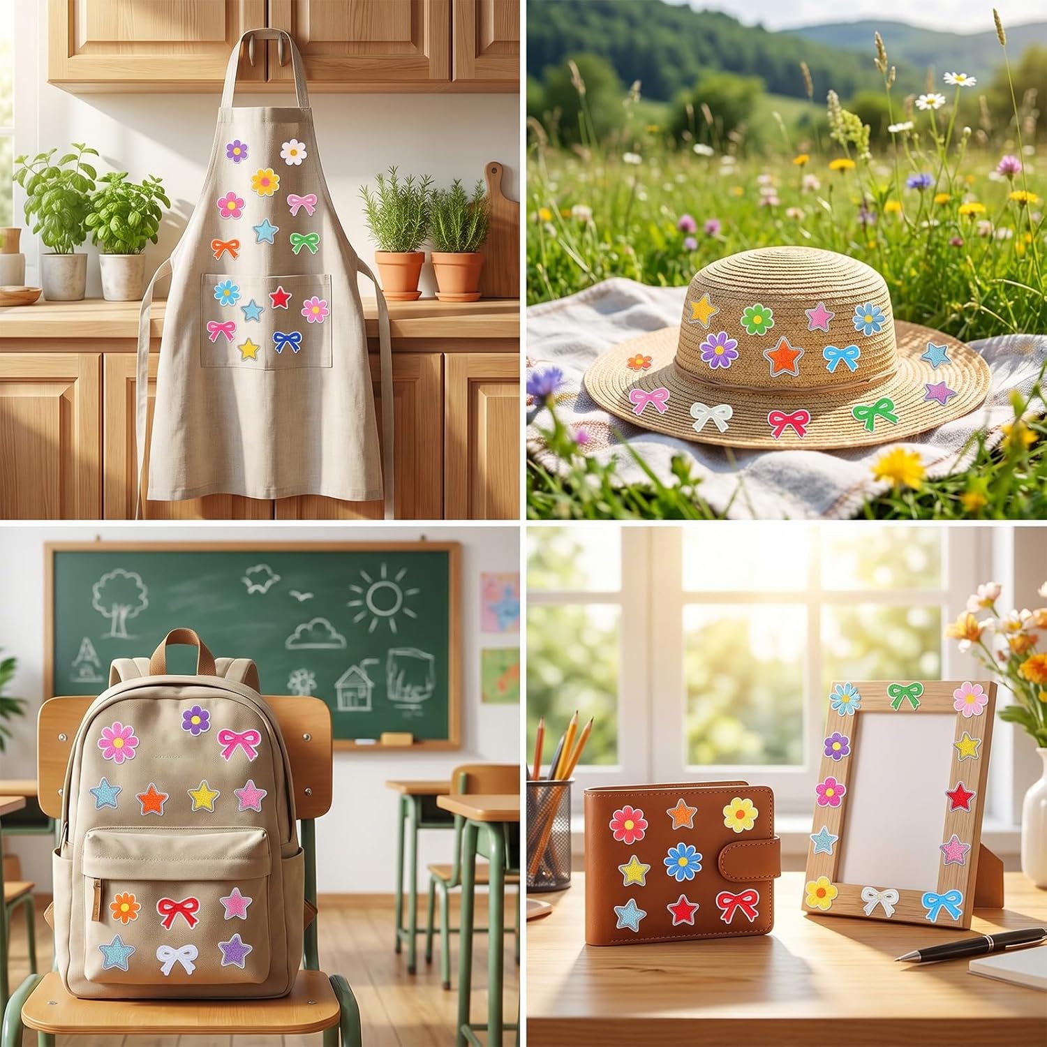 40PCS Star Iron On Patches, Mini Bow Multicolor Clothing Repair Applique image 2