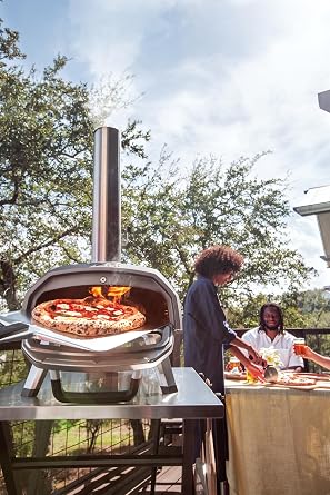 Ooni Karu 2 Multi-Fuel Pizza Oven - Ooni 12 Perforated Peel, 12 Bamboo Peel, Turning Peel and Medium Outdoor Table