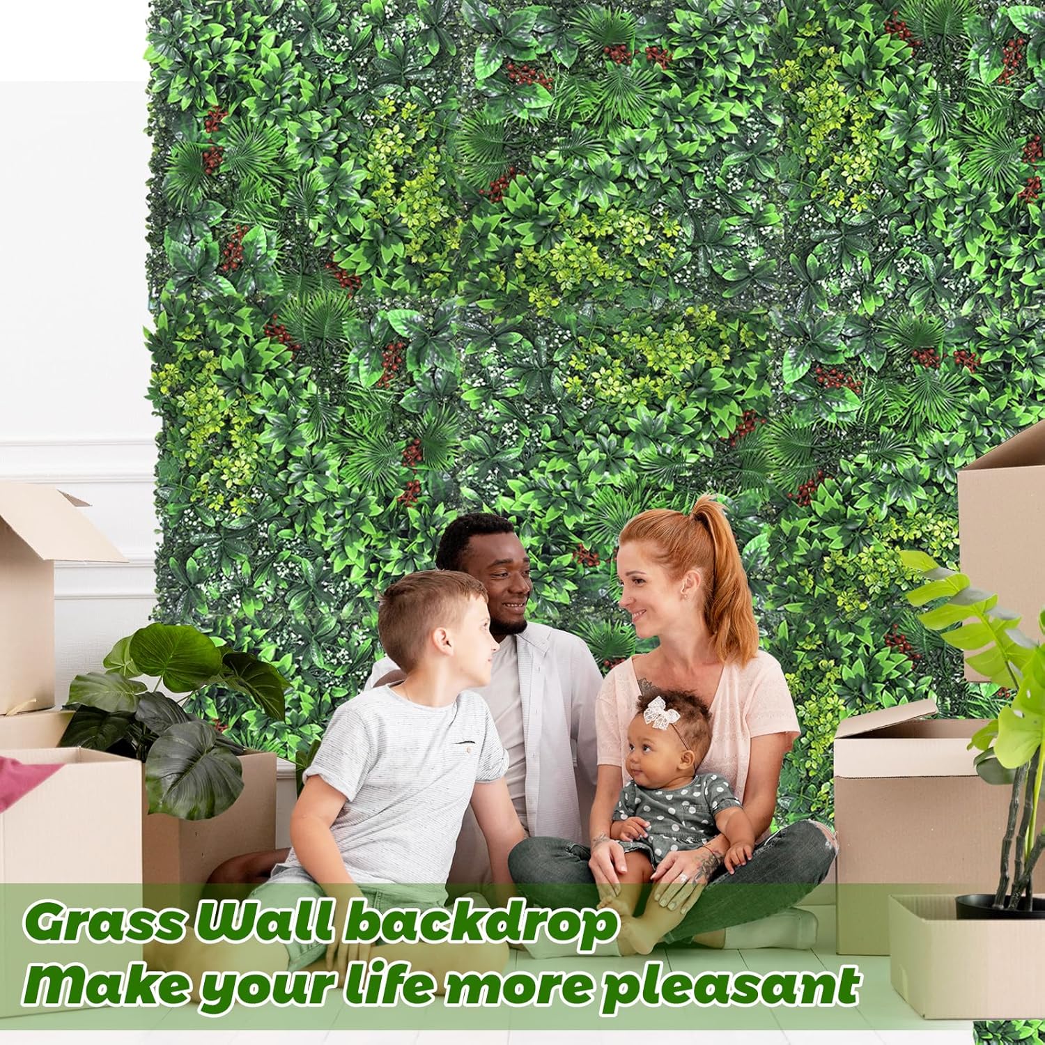 Grass Wall Panel Greenery Wall Artificial Grass Backdrop 20 * 20in 12Pcs Decorative Background Wall for Outdoor Interior Decor Hedge Wall for Garden Party Wedding Backdrop