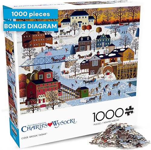 Buffalo Games - Rompecabezas festivo de 1000 piezas para adultos y familias de Charles Wysocki
