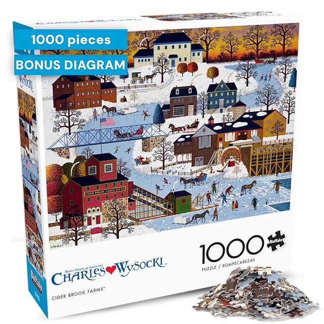 Buffalo Games - Charles Wysocki - Cider Brook Farms - Rompecabezas de 1000 Piezas para Adultos