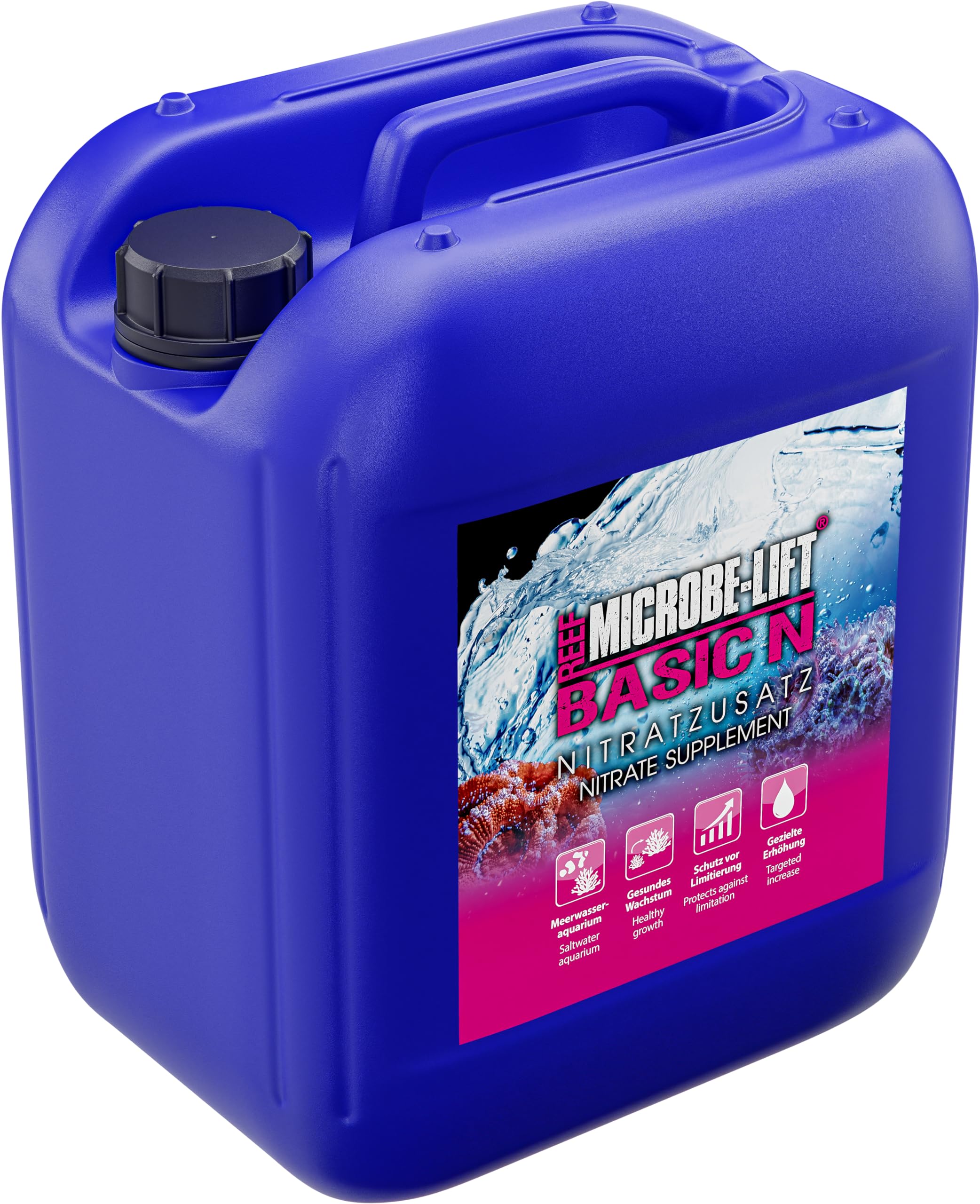 MICROBE-LIFT® - Basic N | Aditivo de nitrato para Aumentar el Valor de NO3 en Cualquier Acuario de Agua Salada | Contenido: 5 L
