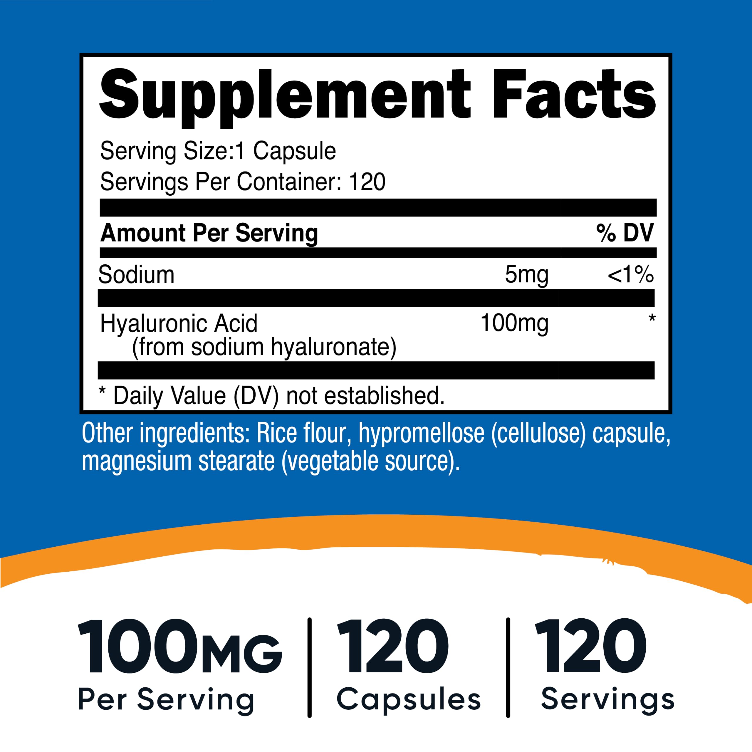 Nutricost Hyaluronic Acid Capsules 100mg,120 Vegetarian Capsules — Amazon image 2