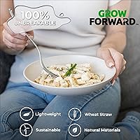 Vista 31 de Grow Forward Tazones de paja de trigo prémium para pasta, 30 onzas, irrompibles, anchos y poco profundos, juego de 6 cuencos de plástico