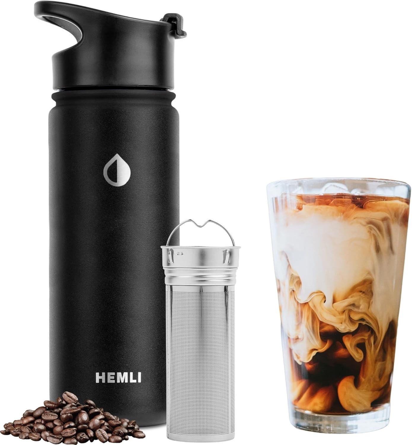 Hemli Cold Brew Bottle Coffee Maker, 18 oz Insulated