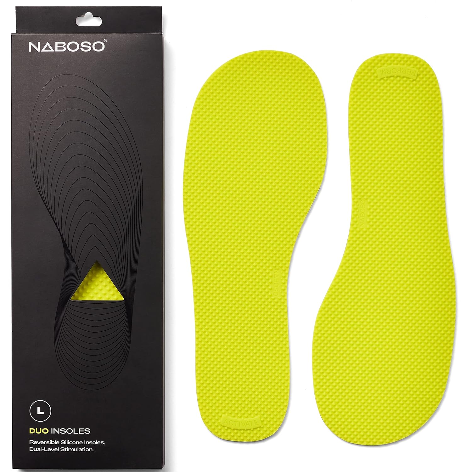 Insole Naboso Duo Sensory Dupla Face, Inserções Anti-Fadiga Texturizadas Para Homens e Mulheres com 100g que Estimulam Melhor os Pés e Melhoram Postura e Equilíbrio