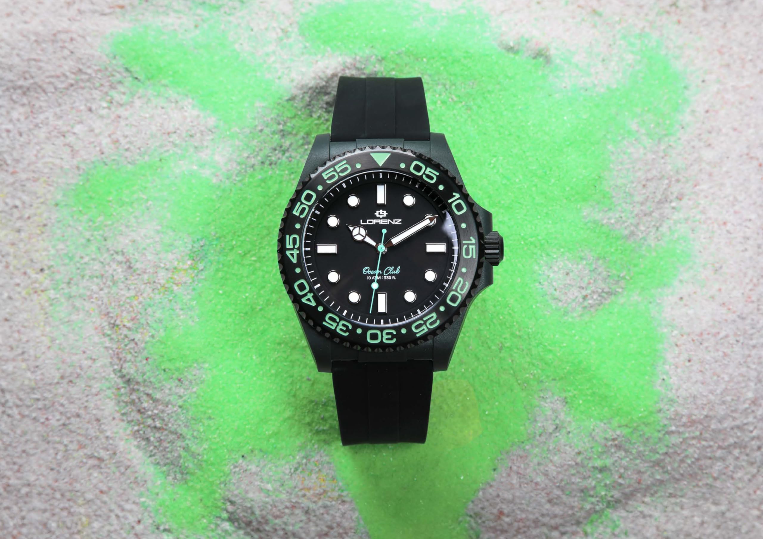 Lorenz Ocean Club 030268DD - Orologio Sportivo da Uomo al Quarzo - Orologio con cassa in superlega Soft Touch grigia - Cinturino in Gomma e chiusura deployante - Sub 100 metri - Cofanetto speciale sub
