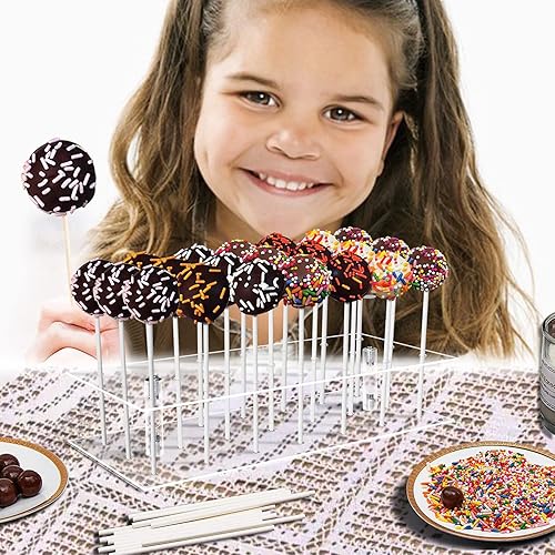 Miniatura 4 de Soporte para paletas de acrílico transparente de 21 agujeros, palitos de piruleta, bodas, baby showers, fiestas de cumpleaños, aniversarios,