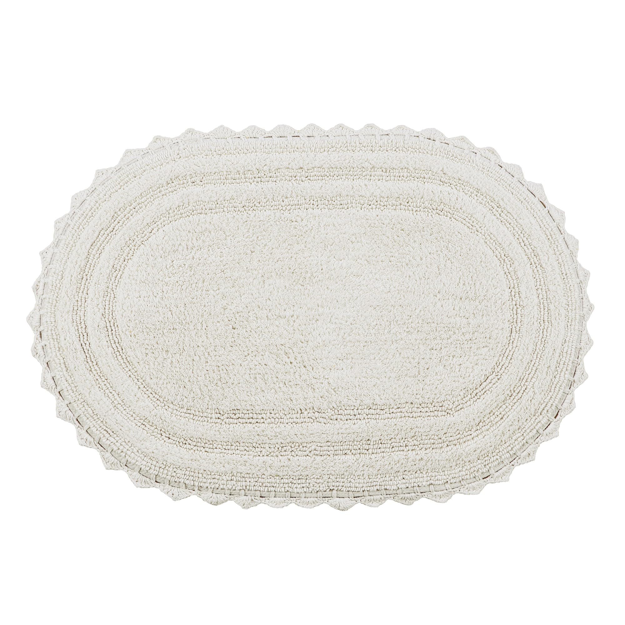 Better Trends Lilly Crochet 20x32 Oval Bath Rug