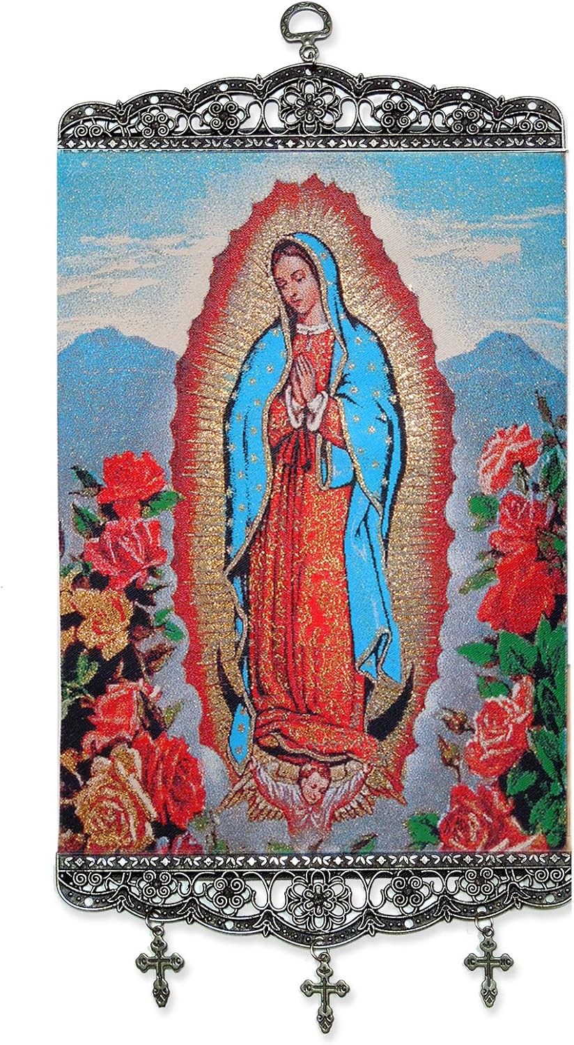 Religious Gifts Blessed Virgin Mary Our Lady of Mount Carmel Tapestry Icon Banner 18 Inch