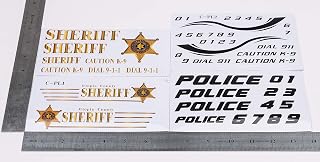 Sticker Set Graffiti Style RC Car Truck Decal fit Most 1/10 1/8 1/12 1/16 Scale (PoliceStickerWhite, S(fit Most 1/10 1/12 1/16 Scale))