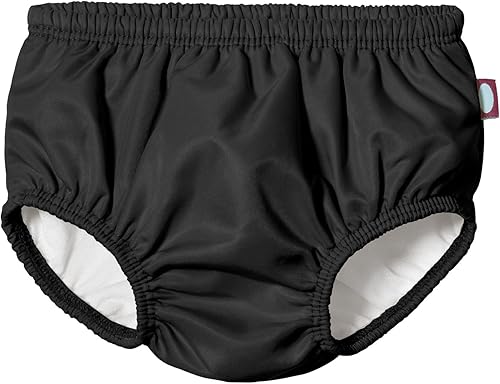 Made in USA Baby Girls and Boys Swim Diaper Cover Reusable Leakproof for Swimming Pool Lessons Beach, Black, 6-9 Months