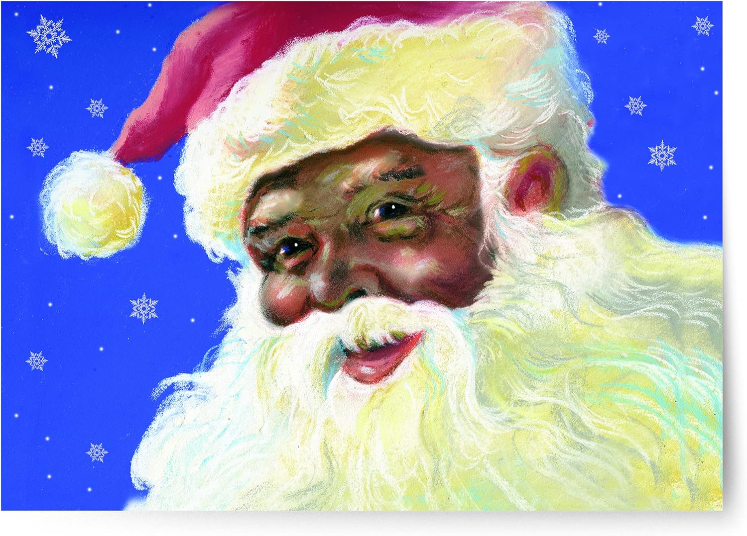 Designer Greetings African-American Heritage Collection Boxed Christmas Cards, Black Santa (Box of 18 Foil Embossed Cards with Envelopes)