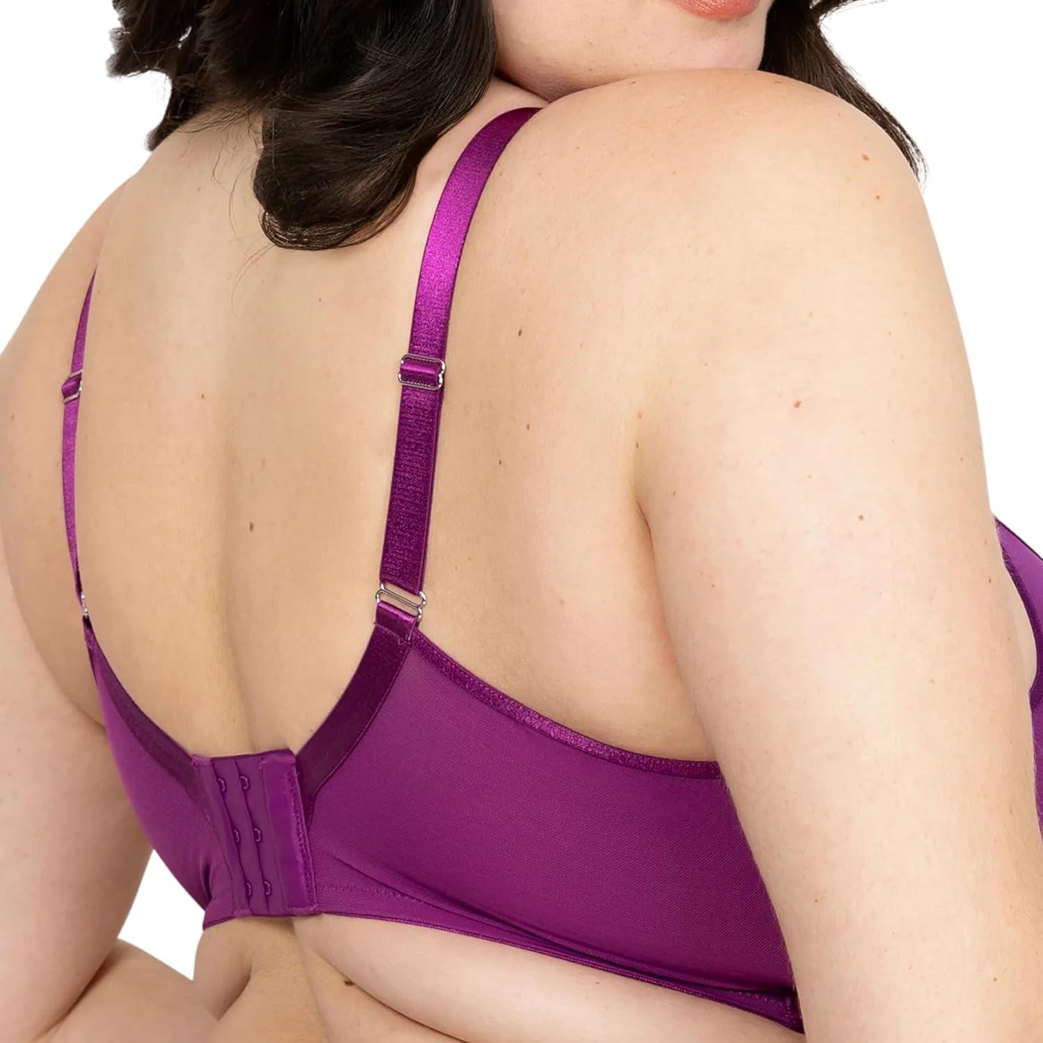Curvy Couture Women's Sheer Mesh Unlined Underwire Bra
