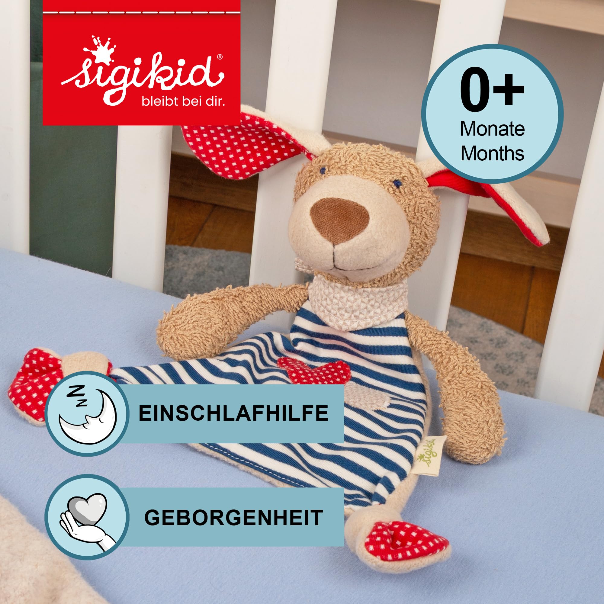 sigikid 40503 - Organic Collection, Straccetto doudou a forma di cagnolino