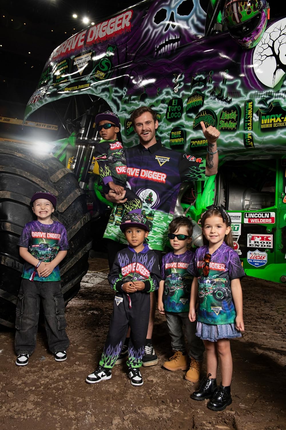 Monster Jam Racing Zip Up Coverall Toddler to Big Kid Sizes (2T - 10-12)